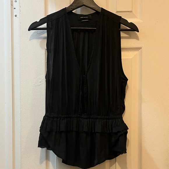 Isabel Marant Black Ruffled Blouse - Picture 1 of 4